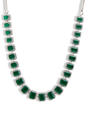 Radiant Emerald Streak Necklace Set