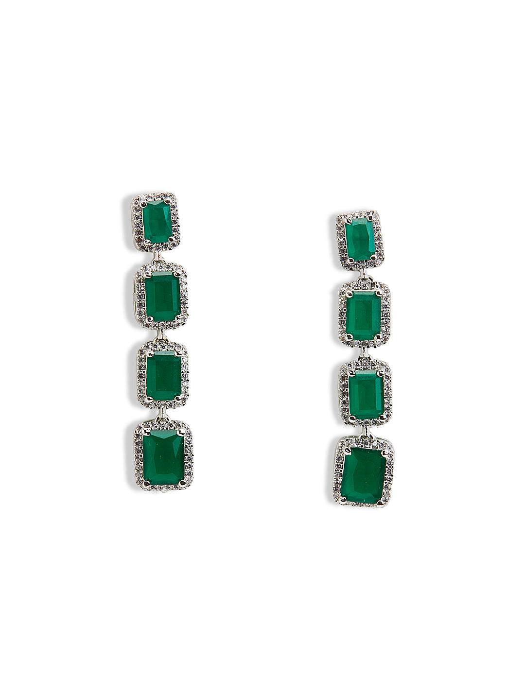 Radiant Emerald Streak Necklace Set