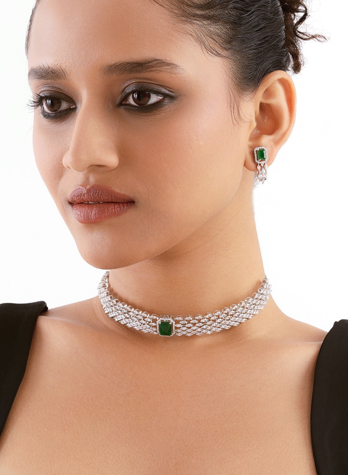 Diamante Emerald Princess Choker Set