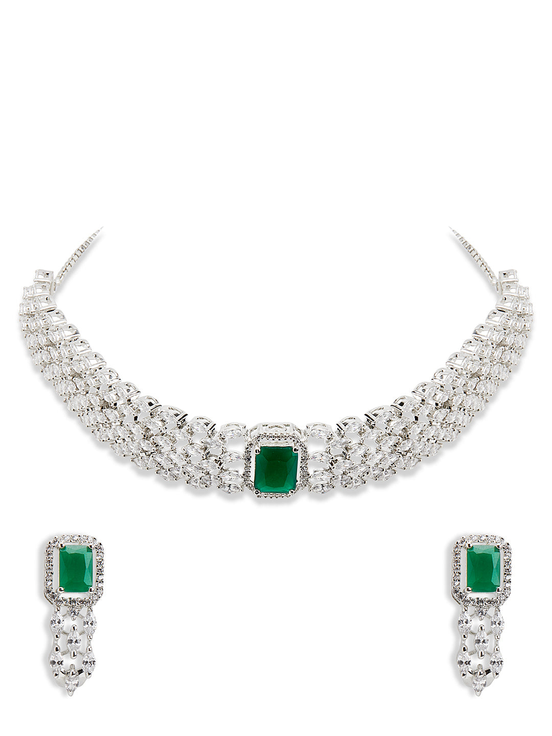 Diamante Emerald Princess Choker Set