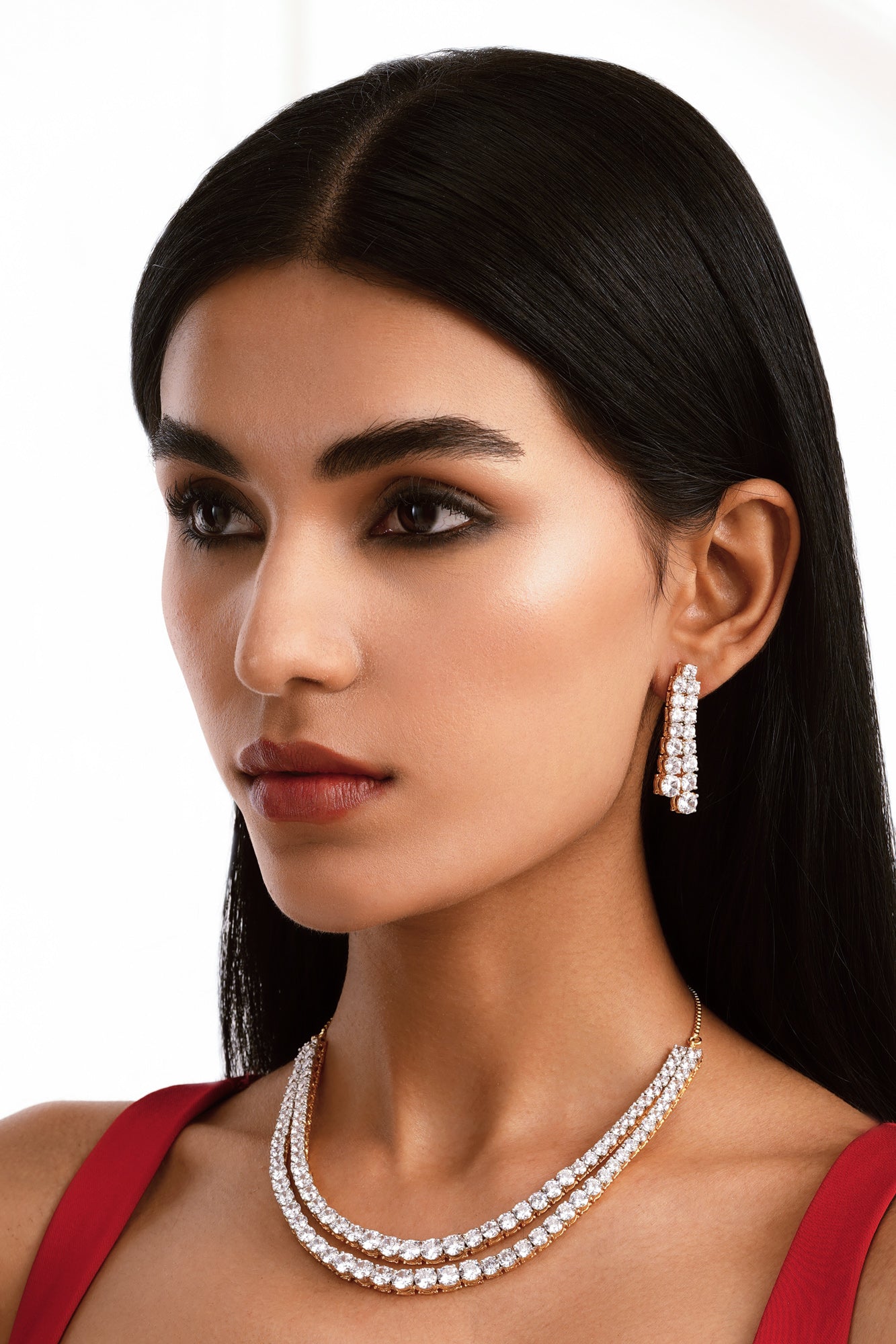 Diamante Starlet Layered Necklace Set