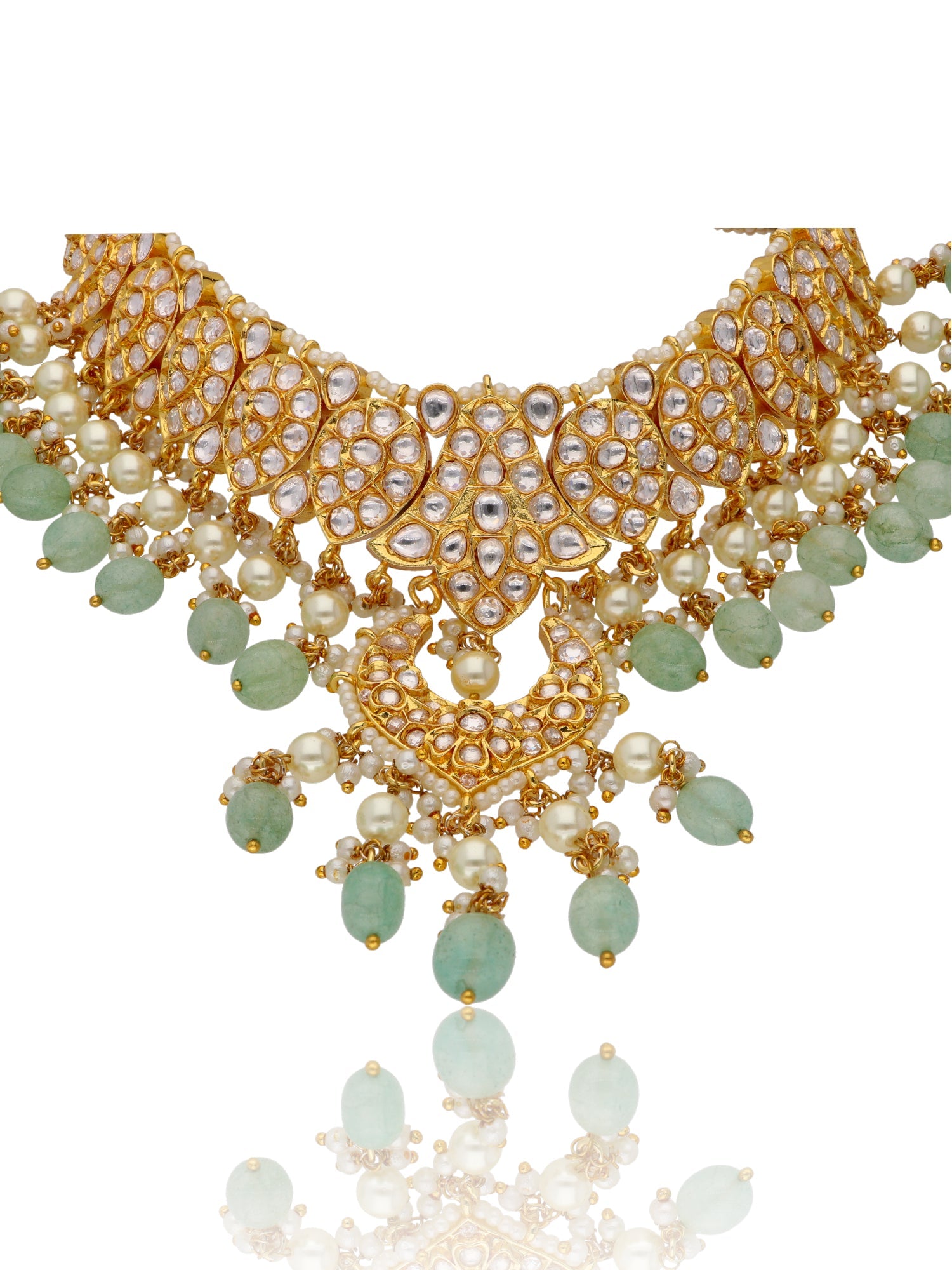 Bridal Jade Green and Kundan Choker Set