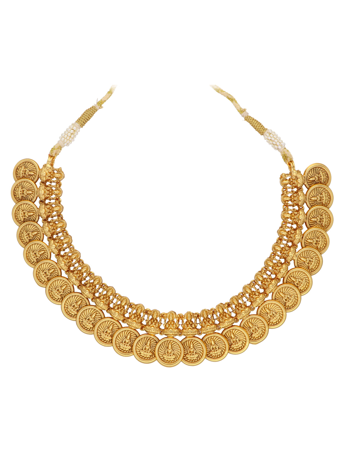 22K Gold Plated Divine Lakshmi Kasulaperu Necklace Set