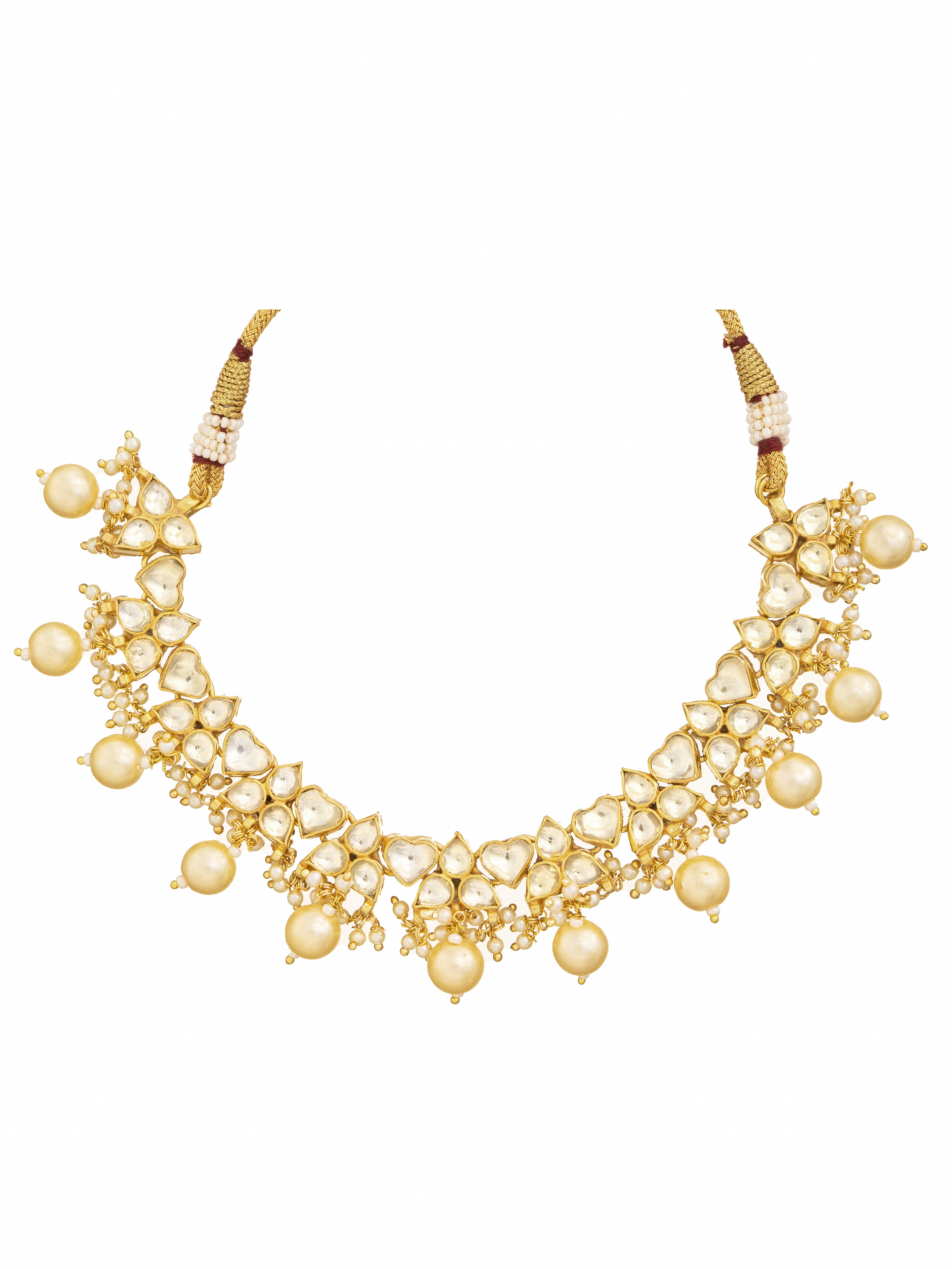 Ethereal Splendor: Kundan Pearl Drop Choker Set