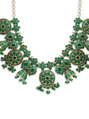 Bohemian Beauty Emerald Oxidised Necklace Set