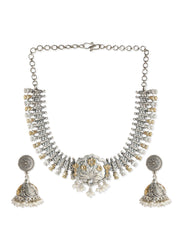 Gypsy Moonlit Bloom Oxidised Necklace Set