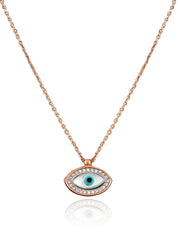 Rose Gold Plated Silver Evil Eye Necklace