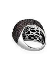 Rock Brown Cubic Zirconia Pure Silver Ring