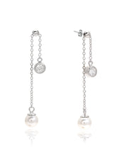 Silver Zirconia Shoulder Duster Drop Earring