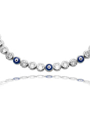 925 Silver Evil Eye Charm Stone Bracelet