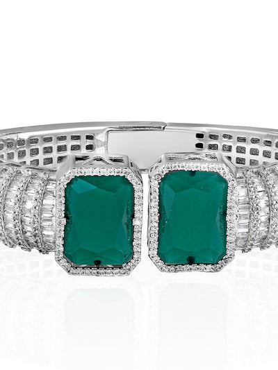 Buy Green Full Cut Diamonds 14kt Yellow Gold Emerald And Chain Bracelet by  KAJ Fine Jewellery Online at Aza Fashions.