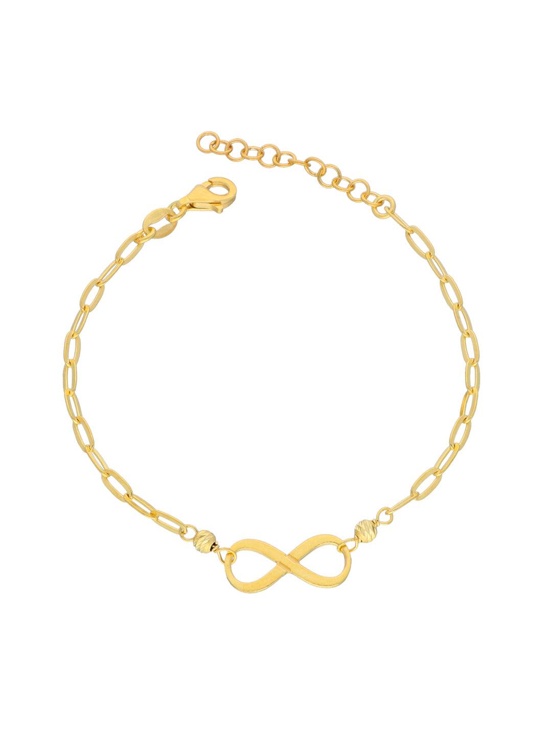 Yellow Gold Accented Infinity Bracelet – Tiger Gems