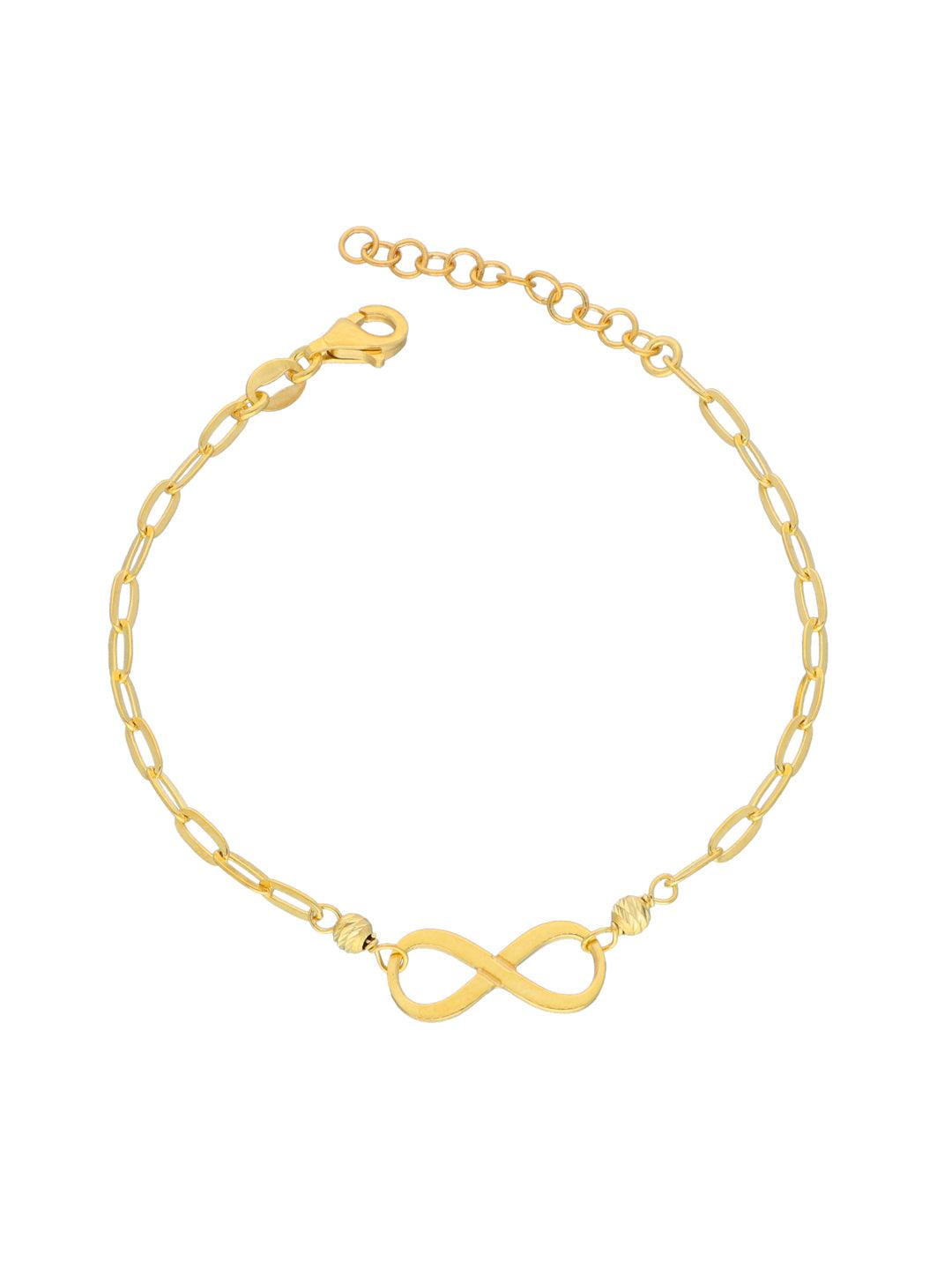 Gold Plated Pure Silver Infinity Bracelet - Curio Cottage