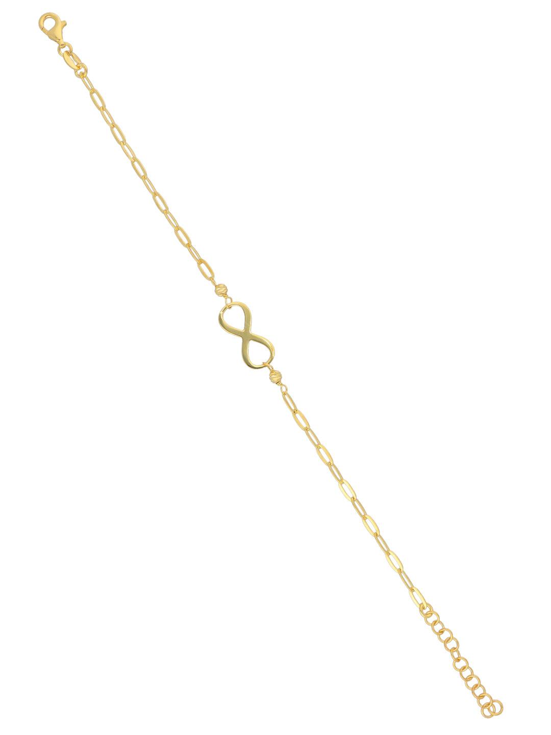 Gold Plated Pure Silver Infinity Bracelet - Curio Cottage