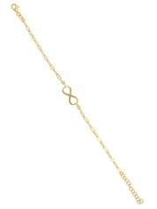 Gold Plated Pure Silver Infinity Bracelet - Curio Cottage