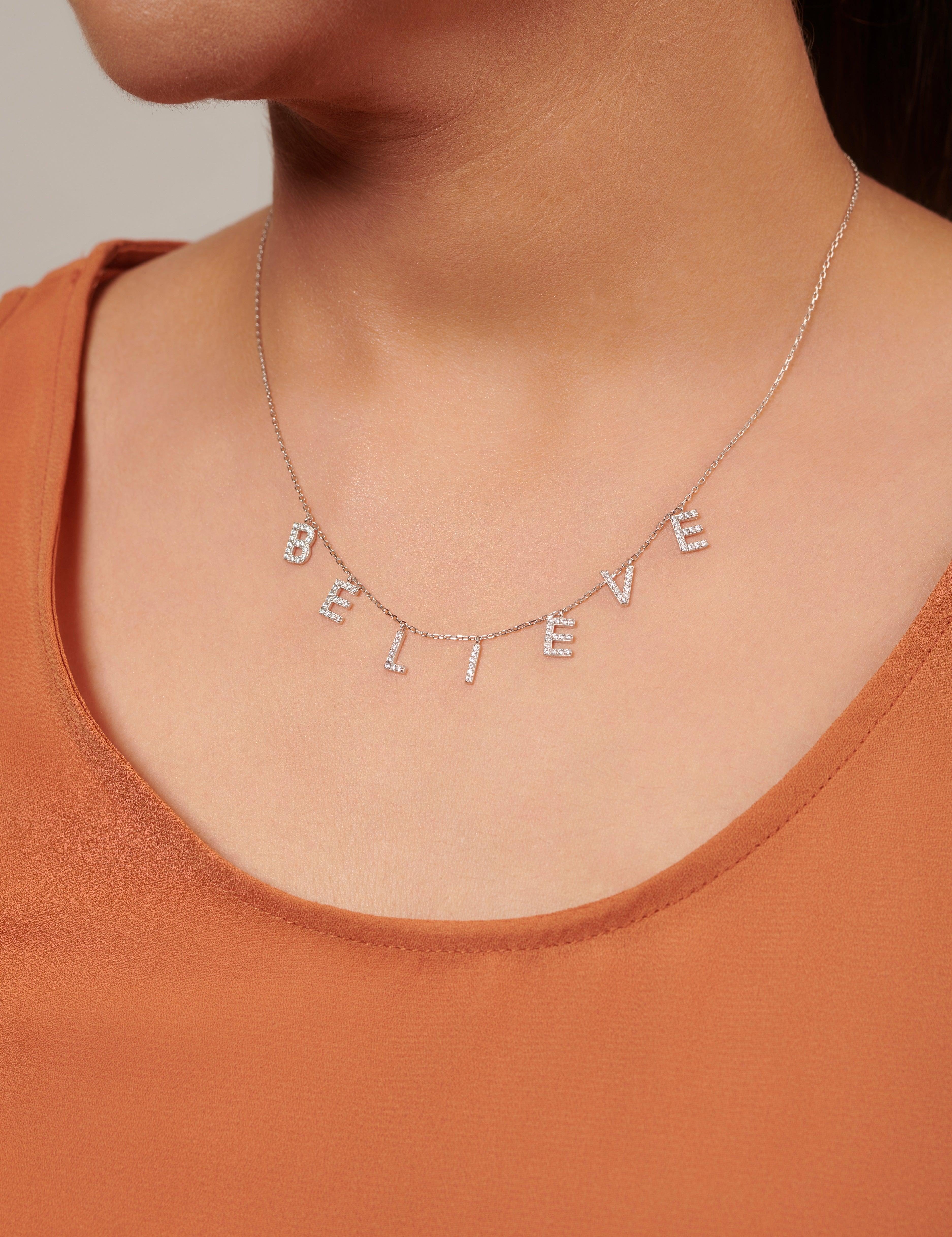 Pure Silver Believe Necklace - Curio Cottage